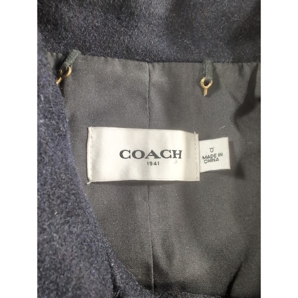 Coach Womens‎ 1941 Naval Officer Pea Coat Navy Blue Double Breasted Patch Size 0 - Picture 2 of 12